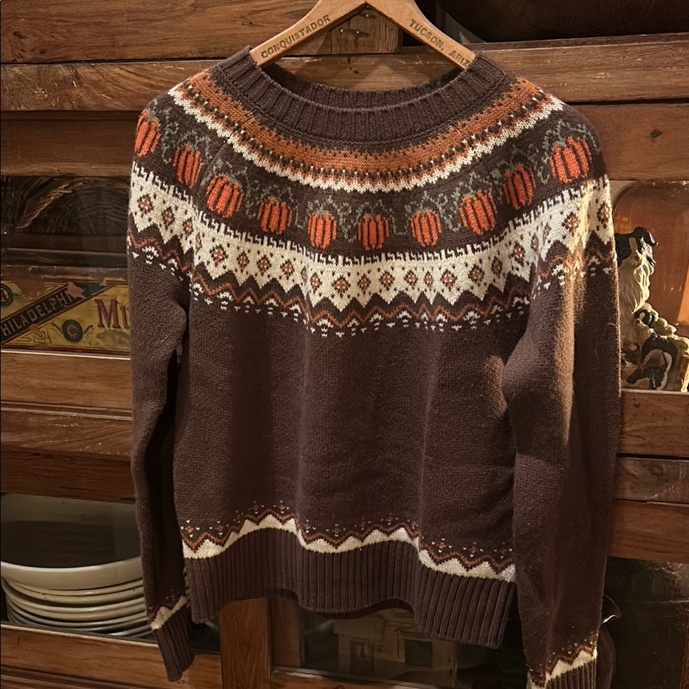 Kiel James Patrick Pumpkin Fair Isle Sweater Small